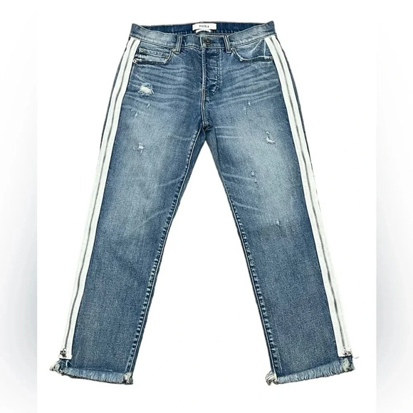 Pistola Charlie High Rise Zip Leg Jeans Women’s 27 Distressed Crop Fray Hem - Picture 2 of 10